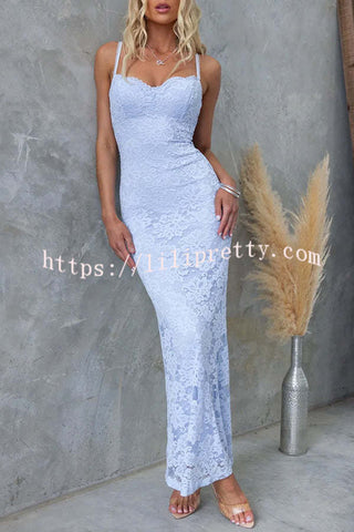 Gorgeous Curve Lace Material Adjustable Straps Stretch Maxi Dress