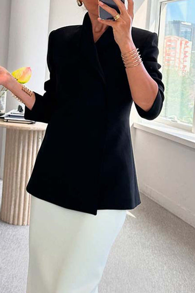 Casual Solid Color Buttons Turndown Collar Outerwear