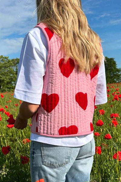 Tied Heart Vest with Pockets