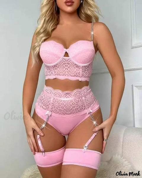 Olivia Mark - Lingerie set with lace garter