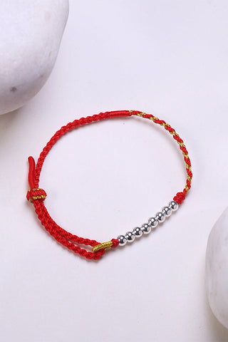 Red Lucky Beads Handmade Braided Necklace