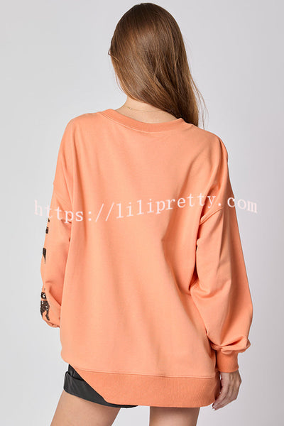 Halloween Witch Sequined Loose Casual Sweatshirt