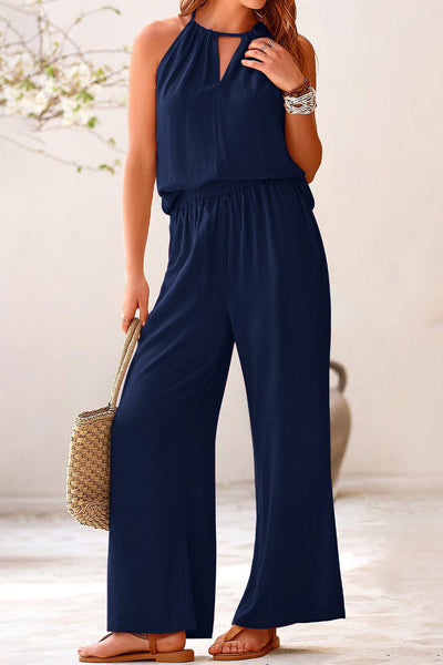 Cotton Linen Tie-up Tank Pants Suits