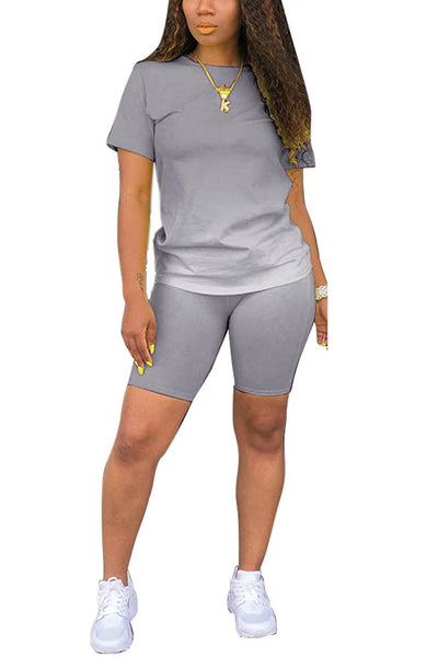 Gradient Color T-shirt Shorts Set