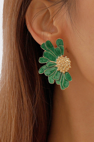 Retro Alloy Flower Stud Earrings