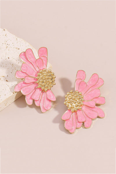 Retro Alloy Flower Stud Earrings