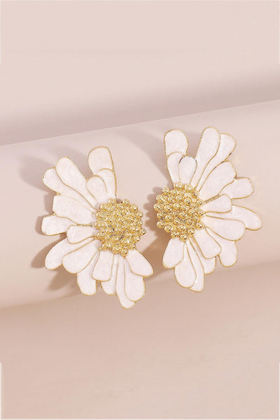 Retro Alloy Flower Stud Earrings