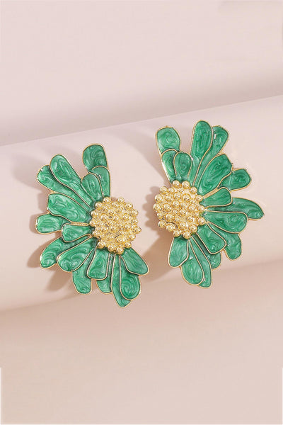 Retro Alloy Flower Stud Earrings