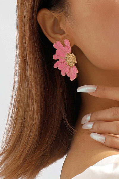 Retro Alloy Flower Stud Earrings