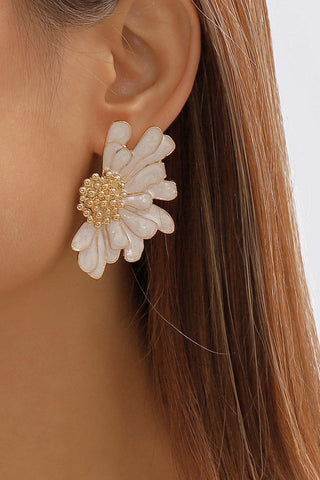 Retro Alloy Flower Stud Earrings