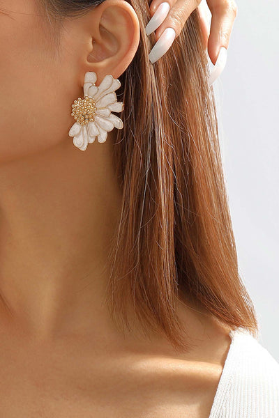 Retro Alloy Flower Stud Earrings