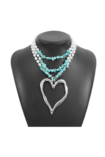 Stacking Pearl Turquoise Necklace