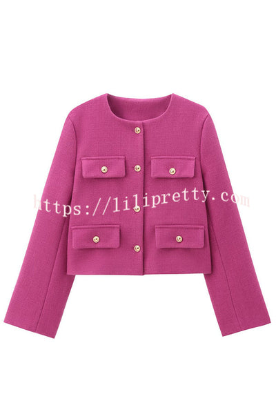 Stylish Buttoned Long Sleeve Casual Pocket Blazer