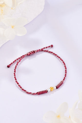 Red Lucky Beads Handmade Braided Necklace