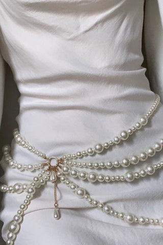 Fashionable Multi-layer Pearl Beaded Waist Necklace