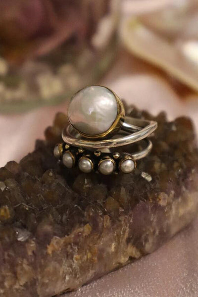 Vintage Pearl Open Ring