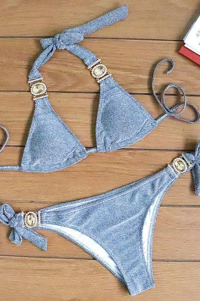 Sparkling Rhinestone Bikini Set - girlyrose.com