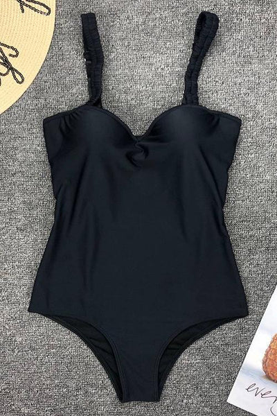 Solid One-piece Swimwear - girlyrose.com