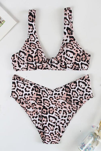 Print Knot Bikini Set - girlyrose.com