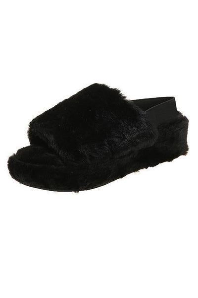 Fuzzy Platform Sandals