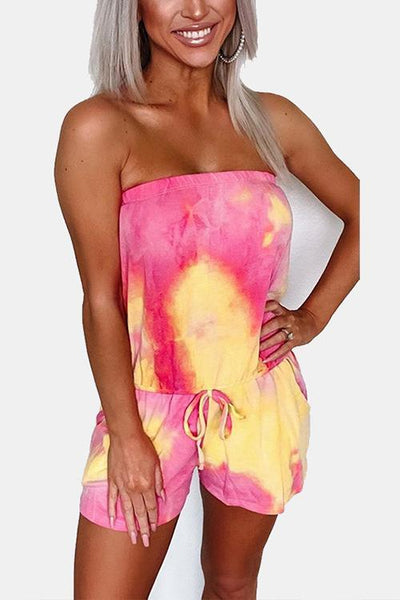 Strapless Tie Dye Romper