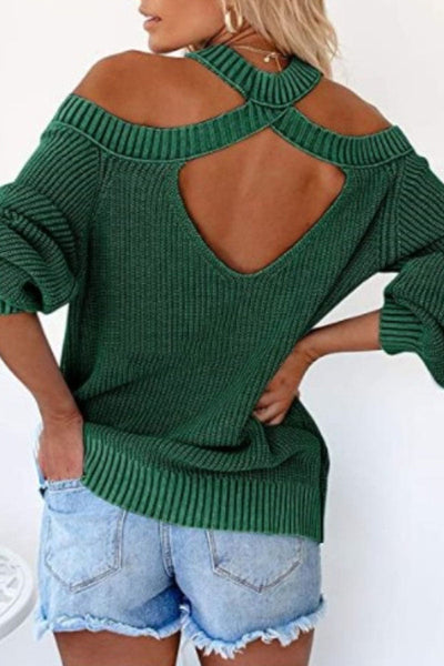 Cold Shoulder Knit Sweater