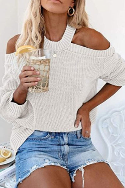 Cold Shoulder Knit Sweater