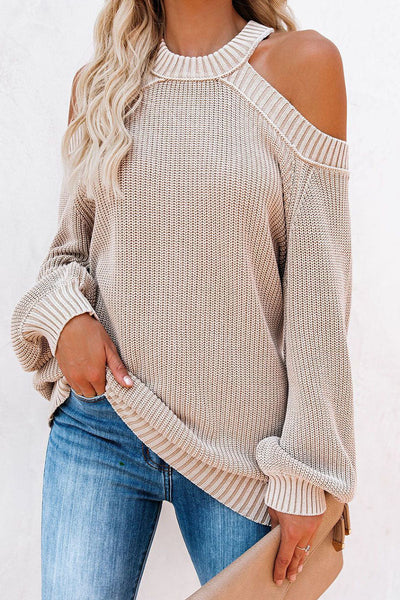 Cold Shoulder Knit Sweater