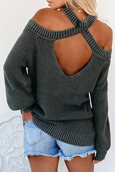 Cold Shoulder Knit Sweater