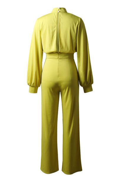 Casual Solid Color Half A Turtleneck Straight Jumpsuits(3 Colors)