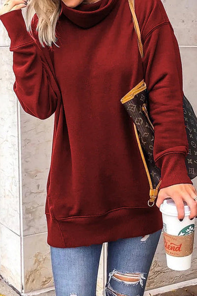 Solid Solid Color Half A Turtleneck Tops