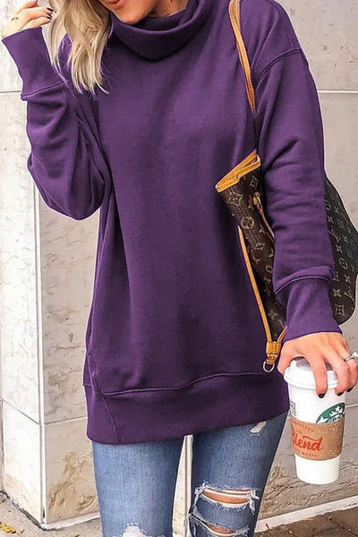 Solid Solid Color Half A Turtleneck Tops