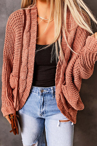 Elegant Solid Pocket Solid Color Cardigan Collar Tops