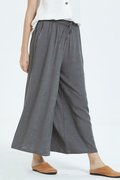 Casual Simplicity Solid Make Old Loose High Waist Wide Leg Solid Color Bottoms