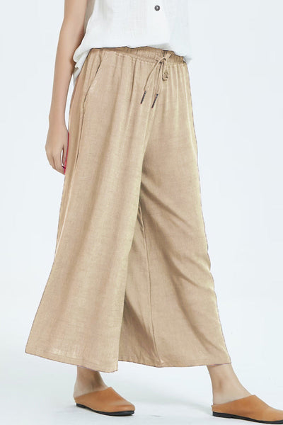 Casual Simplicity Solid Make Old Loose High Waist Wide Leg Solid Color Bottoms