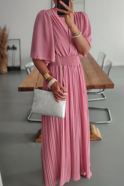 Casual Solid Fold V Neck Loose Jumpsuits