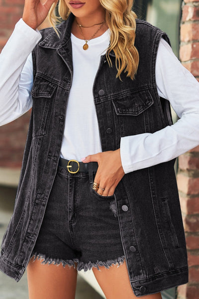 Casual Solid Patchwork Turndown Collar Short Sleeve Regular Denim Jacket