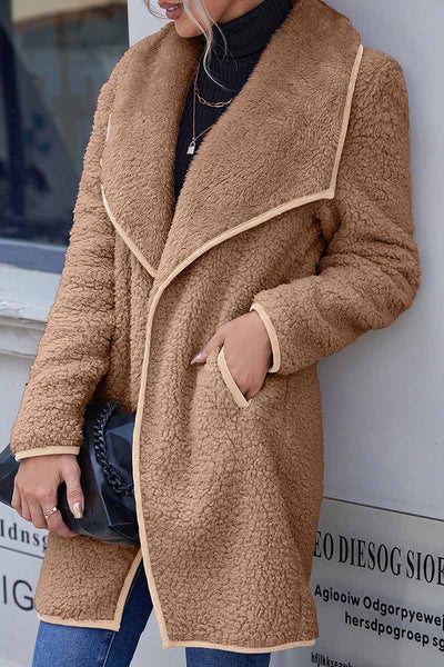 Casual Solid Patchwork Turndown Collar Outerwear