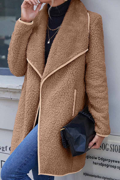 Casual Solid Patchwork Turndown Collar Outerwear