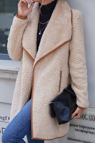 Casual Solid Patchwork Turndown Collar Outerwear