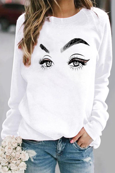 Casual Eyes Printed O Neck Tops