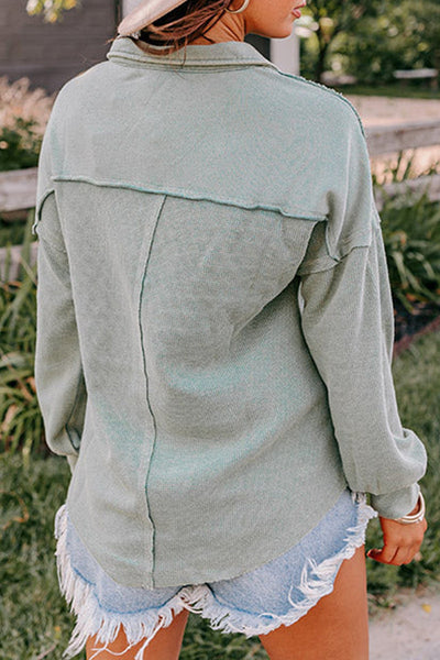 Casual Solid Make Old Turndown Collar Tops