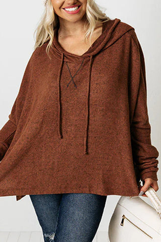 Casual Solid Make Old Hooded Collar Tops