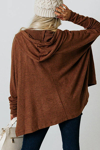 Casual Solid Make Old Hooded Collar Tops