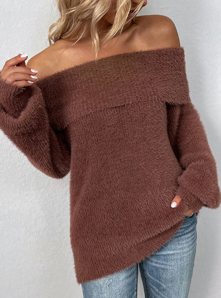 SEXY PULLOVER LANTERN SLEEVE SWEATER