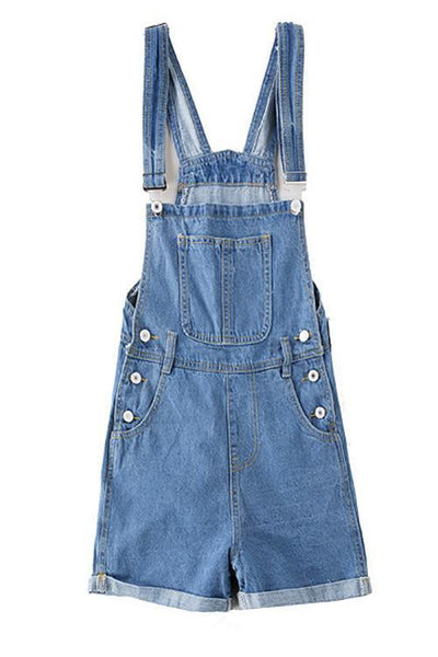 Classical Denim Romper - girlyrose.com