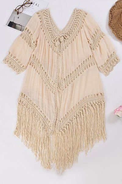 Hollow Tassels Cover Up - girlyrose.com