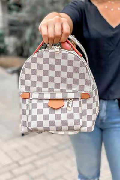 Luxe Checkered Mini Backpack