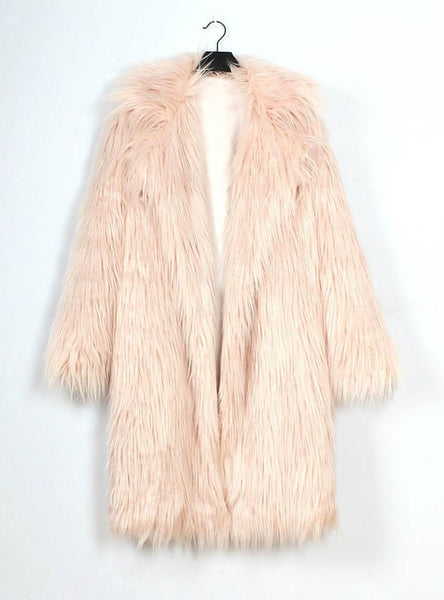 Suit Collar Coat Faux Fur Coat Coat