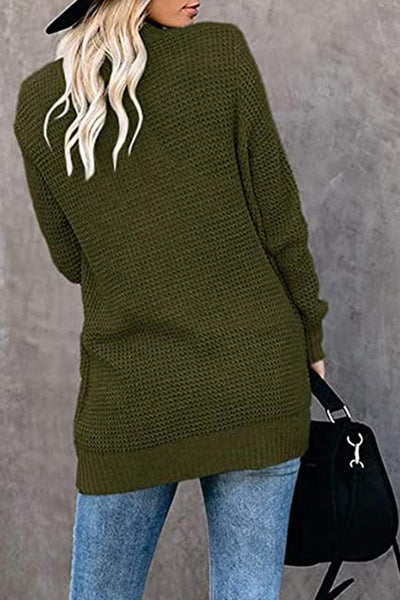 Solid Color Long Sleeve Knitted Cardigan